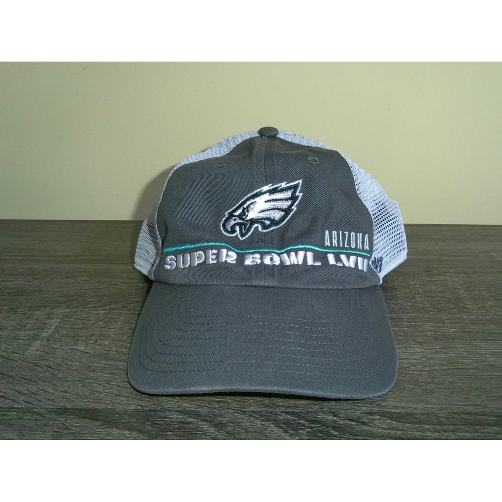 Philadelphia Eagles Hat Super Bowl LVII Trucker Snapback Adjustable Gray White